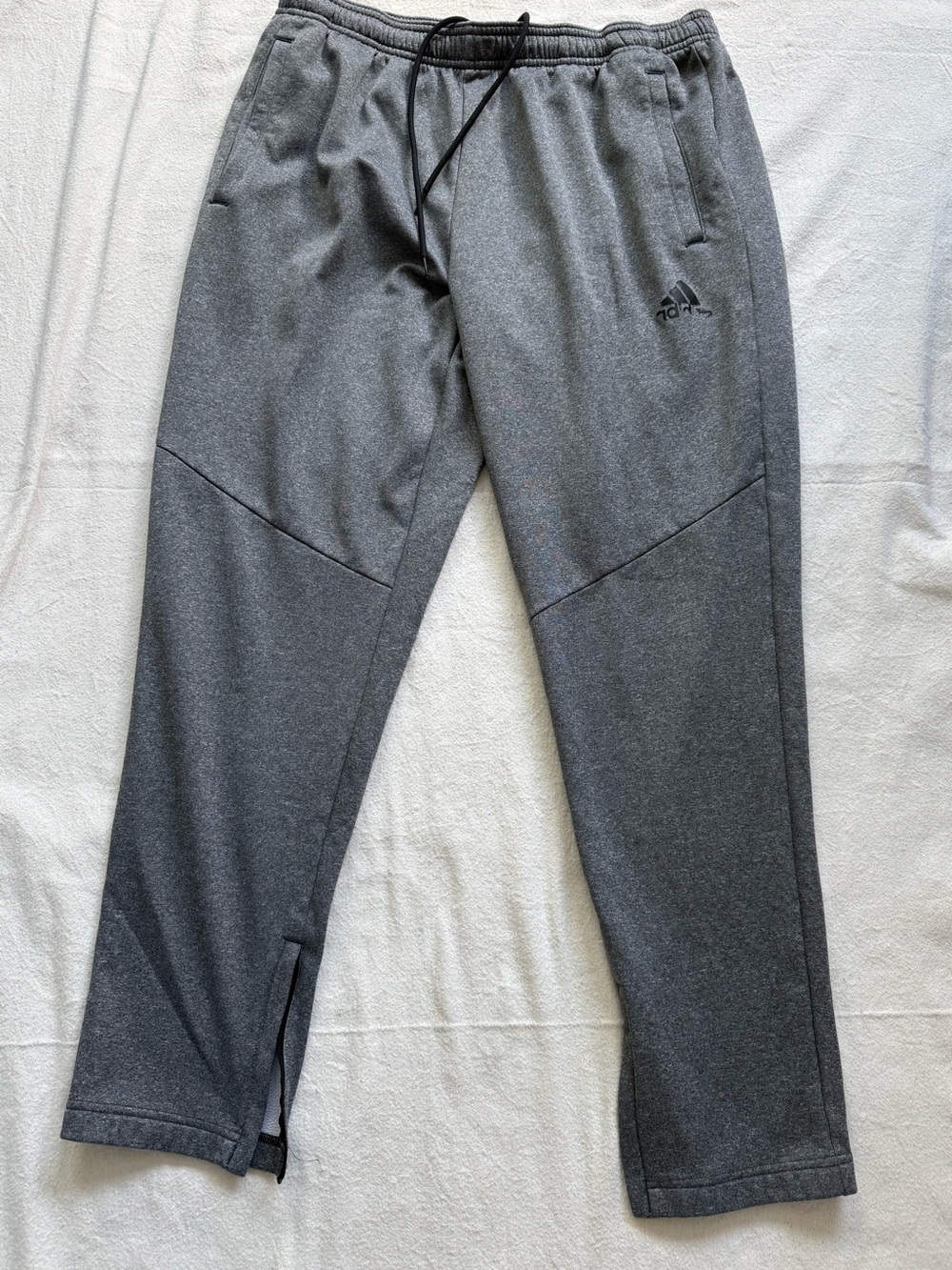 Adidas AEROREADY Men's Gray Training Track Pants L Zip Ankle